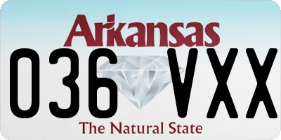 AR license plate 036VXX