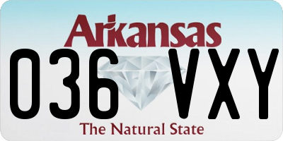 AR license plate 036VXY