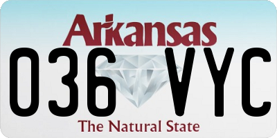 AR license plate 036VYC