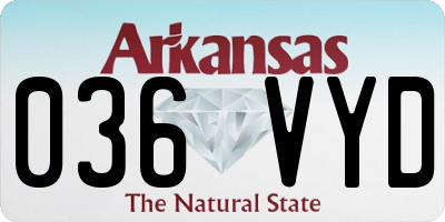 AR license plate 036VYD
