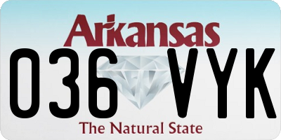 AR license plate 036VYK