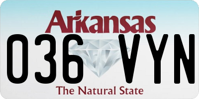 AR license plate 036VYN