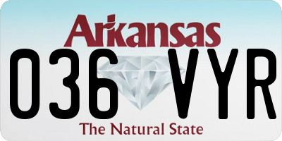 AR license plate 036VYR