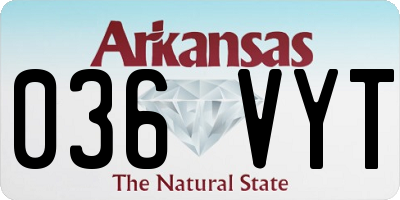 AR license plate 036VYT