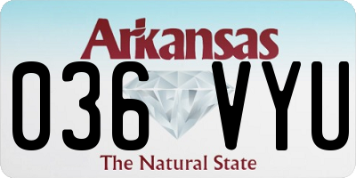 AR license plate 036VYU