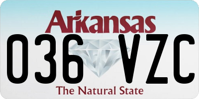 AR license plate 036VZC