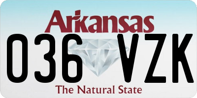 AR license plate 036VZK