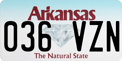 AR license plate 036VZN