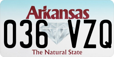 AR license plate 036VZQ