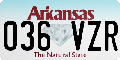 AR license plate 036VZR