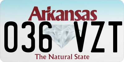 AR license plate 036VZT