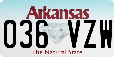 AR license plate 036VZW
