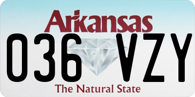 AR license plate 036VZY