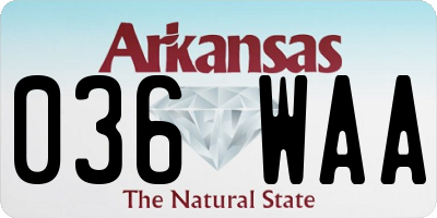 AR license plate 036WAA