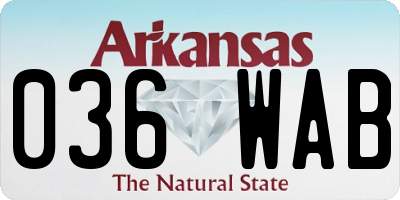 AR license plate 036WAB