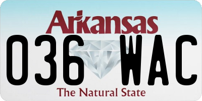 AR license plate 036WAC
