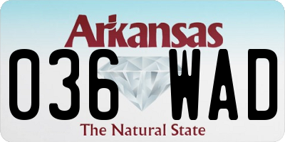 AR license plate 036WAD