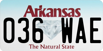 AR license plate 036WAE