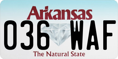 AR license plate 036WAF