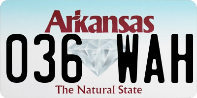 AR license plate 036WAH