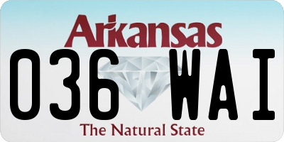 AR license plate 036WAI