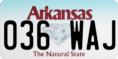 AR license plate 036WAJ