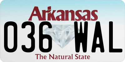 AR license plate 036WAL