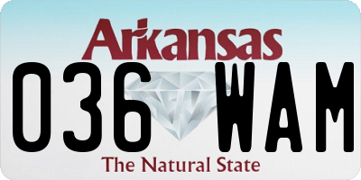AR license plate 036WAM