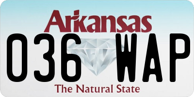 AR license plate 036WAP