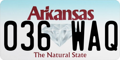 AR license plate 036WAQ