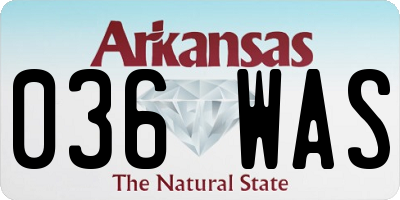 AR license plate 036WAS