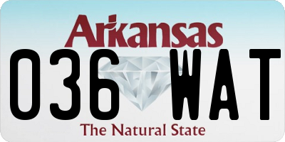 AR license plate 036WAT
