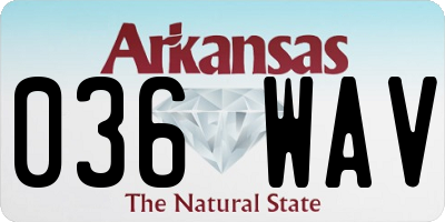 AR license plate 036WAV