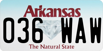 AR license plate 036WAW