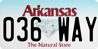 AR license plate 036WAY