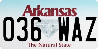 AR license plate 036WAZ