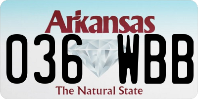 AR license plate 036WBB