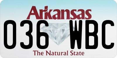 AR license plate 036WBC