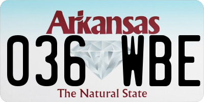 AR license plate 036WBE