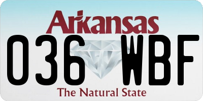 AR license plate 036WBF