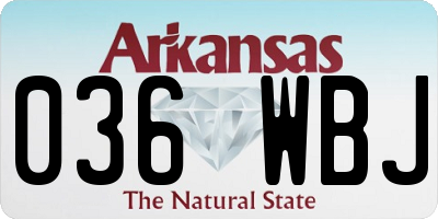 AR license plate 036WBJ