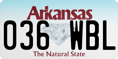 AR license plate 036WBL