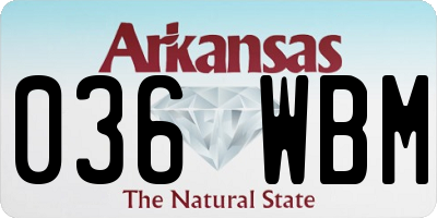 AR license plate 036WBM