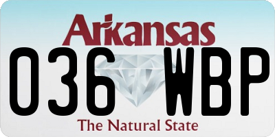 AR license plate 036WBP