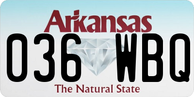 AR license plate 036WBQ