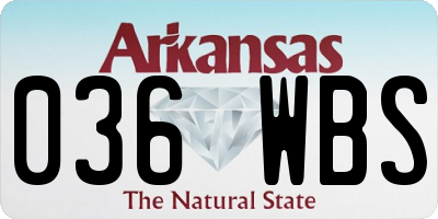 AR license plate 036WBS