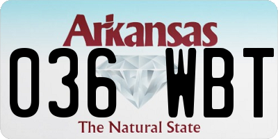 AR license plate 036WBT