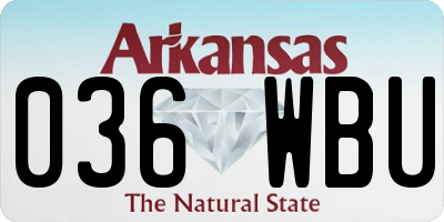 AR license plate 036WBU