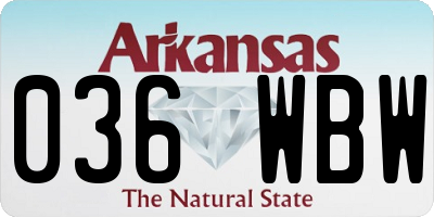 AR license plate 036WBW