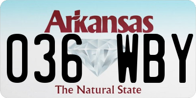AR license plate 036WBY